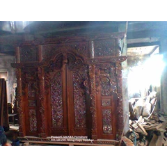 gebyok pintu gapura ukir jati antik demak