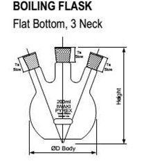 boiling flask 3 neck - 100 ml
