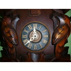 jam kikuk jerman bandul dua harian motif burung