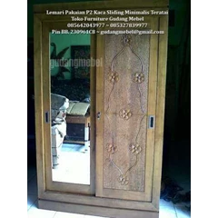 lemari pakaian minimalis teratai sliding kaca pintu 2