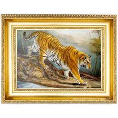 lukisan kanvas harimau ukuran : t= 100 cm x l= 150 cm