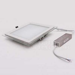 slim downlight kotak 18w dengan list kaca