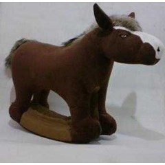 kuda coklat , bukan kuda kayu , mainan anak si kambi yang lucu dan bisa dinaiki