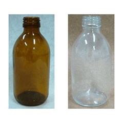 normax* bottle, threded, pp 28, without cap, amber glass, vol: 60 ml