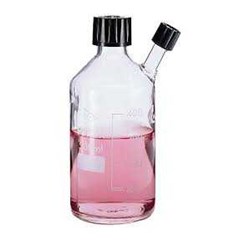 glass bottles with side arm