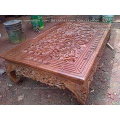 meja oshin ketapang kayu jati ukiran jepara
