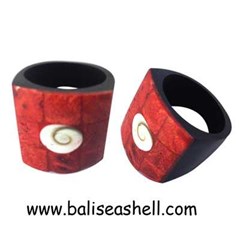 red coral ring art design bali / cincin koral merah desain bali
