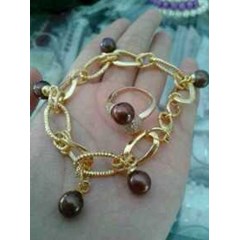 gelang emas rumbai mutiara ( gem 10 )