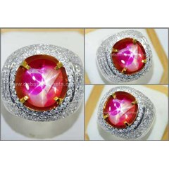 batu mulia antik angka 57 ruby star burmese - rbs 249