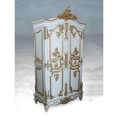 queen amoire white duco combain gold leaf french style buatan lemari jepara asli arf2-m gold