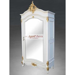 armoire glass gold leaf mirror french style furniture aurajavafurniture lemari kaca
