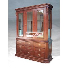 bkcr3d-m lemari buku 3 pintu dengan laci klasik aura java furniture french style