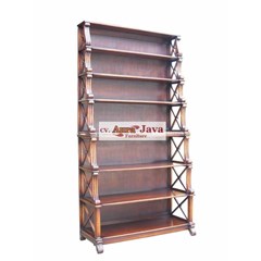 bkc7l-m lemari buku tundan banyak french style