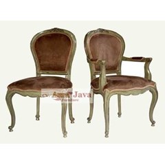 louis side chair arm chair painted dining ajf-k2 kursi french furniture aura java furniture french style