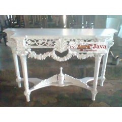 console roses white duco gloss mercury ajf-c02 meja konsul ukir french style furniture aura java furniture