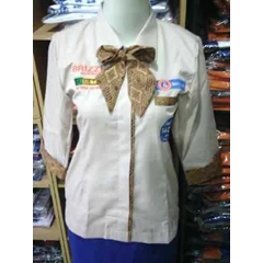 baju bengkel bri wanita krem