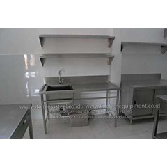 meja sink | wastafel stainless | single sink with open front bar