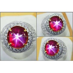 batu mulia antik & langka mirah delima ruby star burmese no heat - rbs 257
