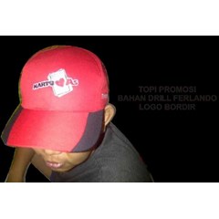 topi promosi bahan american drill ferlando