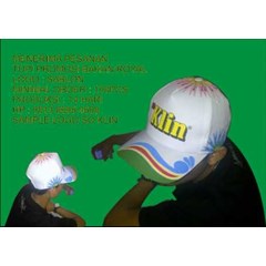 produksi topi bahan royal logo sablon