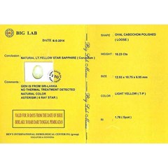 exclusive yellow star sapphire no heat top & langka - sps 224