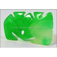 beautiful vivid green apple jade/ giok burma - gu 036
