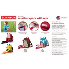 skip hop mini backpack with rein ( talk penuntun) original