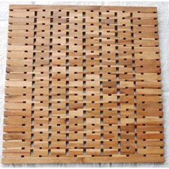 wooden bathmat