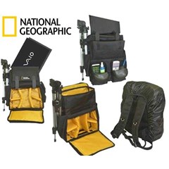 tas ransel kamera dslr national geographic ~ laptop in + rain cover ~ surabaya | code bag: ngr-04h