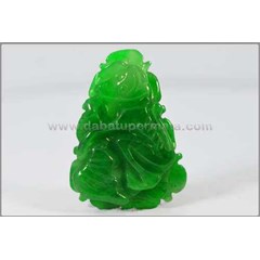 beautiful vivid green apple jade/ giok burma carving - gu 037