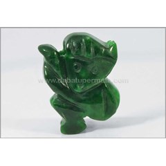 beautiful green jade/ giok burma monkey carving - gu 035