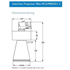 unicone track mount mrs551 c 1xcdm-tc70w eb 24 3c wh philips