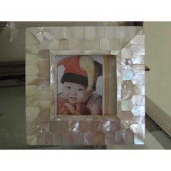 frame mini mop shell / bingkai foto dari kerang mutiara