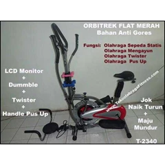 sepeda orbitrek flat merah ( anti goress)