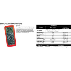 digital multimeter autoranging kw0600305