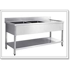 meja sink stainless ( meja cuci tangan / piring )
