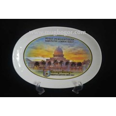 piring oval plakat, souvenir , hadiah
