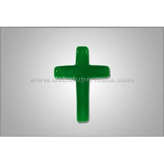 liontin salib antik fresh green chalcedony - li 057