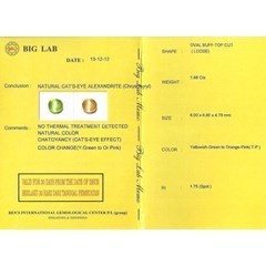 elegant alexanderite change colour cat' s eye chrysoberyl nh - rax 066