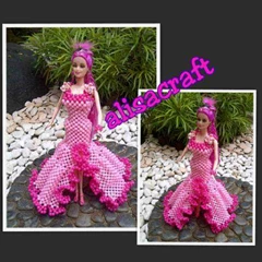barbie gaun pesta pink