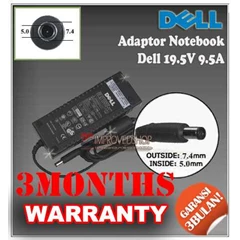 adaptor/ adapter/ charger dell 19.5v 9.5a original/ asli/ genuine/ compatible/ kw1 for/ untuk laptop/ notebook/ netbook/ netbuk dell series ( 7.4 * 5.0 mm/ bulat/ jarum)