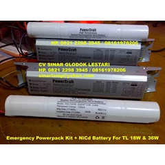emergency powerpack kit + nicd battery powercraft tl 18w - 36w