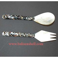 sendok garpu set kerang mutiara