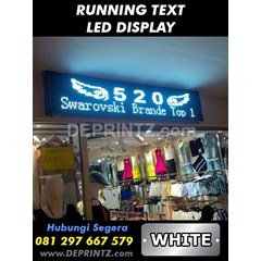 running text warna putih