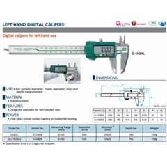 niigata seiki left hand digital calipers ( d-hl series)