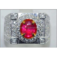 elegant metalik red fanta ruby. cut burma - rbc 136
