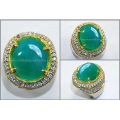 batu antik elegant bluish green bacan gulau, mulus - rbn 015