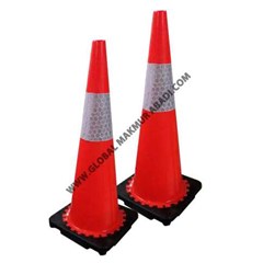 best guard rubber traffic cone kaki hitam 70cm