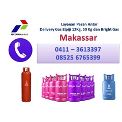 layanan pesan antar gas elpiji 12kg, 50kg dan bright gas
