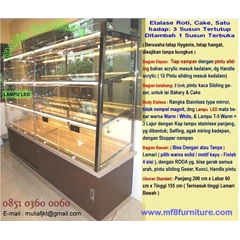 etalase roti, etalase kue, kue, cake, snack, makanan, roti, food display, bakery display, rak roti, cafe